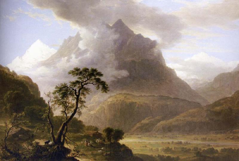 Asher Brown Durand Alpine View,Near Meyringen Norge oil painting art